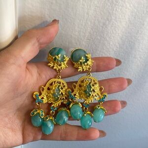 Baroque gold color earrings